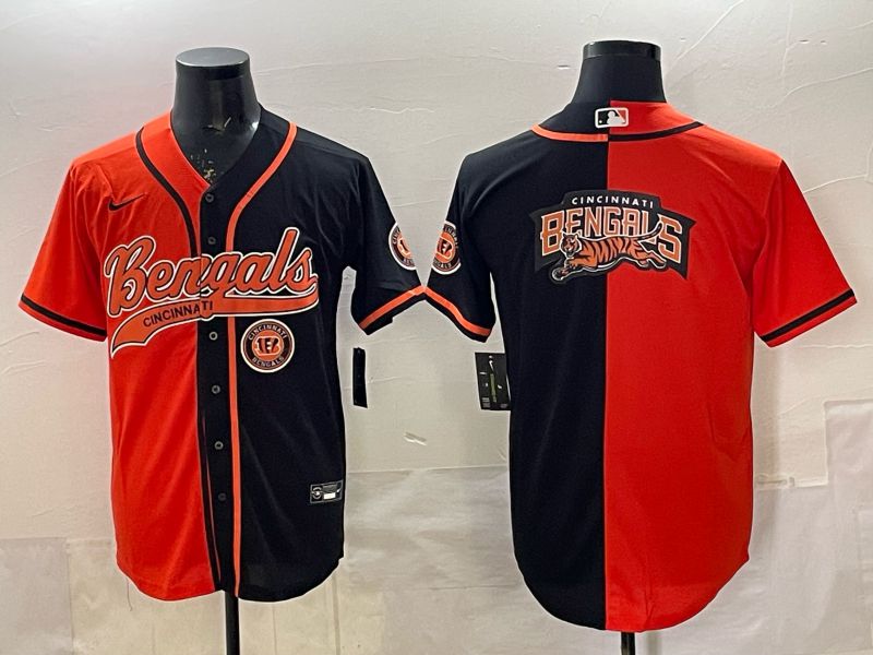 Men Cincinnati Bengals Blank black orange Joint Name 2025 Nike Limited NFL Jersey style 6